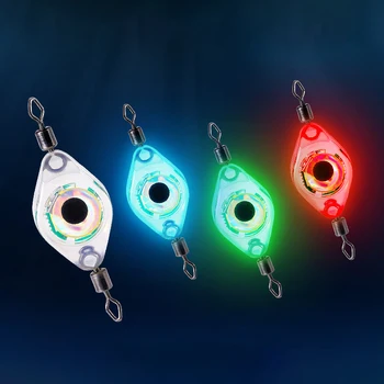 1 бр. светодиодна лампа за риба, Мини-риболовна стръв LED Deep Drop Подводна форма на очите Риболовна стръв за калмари Светещ стръв