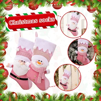 2024 Коледен Отглеждане Чанта На Дядо Коледа С Подарък Пакет Коледни Чорапи, Коледни Украси За Дома Noel Decor Навидад Нова Година 2023