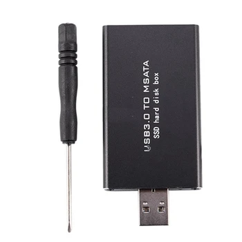 2X MSATA-USB Корпус твърдотелно устройство USB 3.0 -MSATA Корпус USB3.0 - MSATA Адаптер за твърд диск M2 SSD Външен твърд диск, Кутия за Твърд диск Калъф