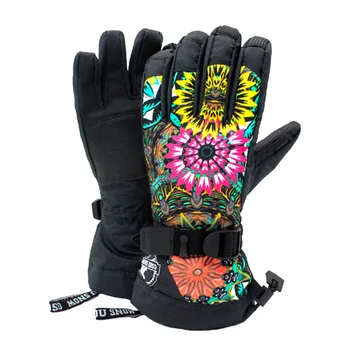 -30 Дамски зимни ръкавици с топъл, по-дебели Ветроупорен Непромокаеми ръкавици за ски и сноуборд на открито, топли зимни ръкавици, пъстри