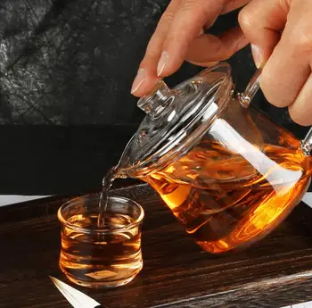 300 мл Топлоустойчива стъклена кана прозрачна стъклена саксия за цветя чай добро качество гореща разпродажба