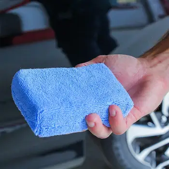 8 бр. подложка за кола почистване от микрофибър, двустранно кожена гъба за почистване, Мека гъба за миене на части от колата, Инструменти за почистване на вътрешността на колата