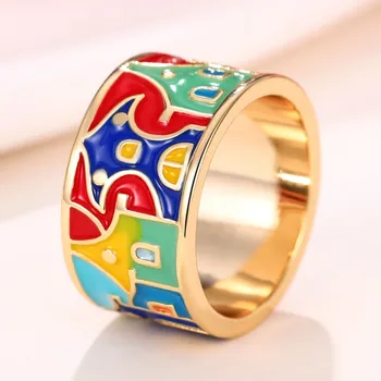 CAOSHI Необичайно пръстен на пръста си, Модни дамски аксесоари за партита всеки ден с колоритен дизайн, Стилна Дама, Уникален стил, Шик бижута подарък