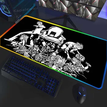 Death Note Pc Gamer LED Подложка За Мишка HD Принт Детска Клавиатура Подложки XXXL Тенис на Килим Гумена Подложка За Маса 400x900 мм RGB Голяма Подложка За Мишка