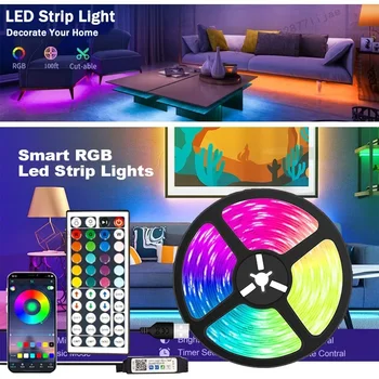 Led лента за спални Led подсветката на телевизора дистанционно управление Bluetooth Неонови светлини Цветен led лента RGB5050 Коледна украса LED Luces