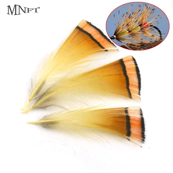 MNFT 50 бр. пера за връзване на мухи Естествени пера, пелерини-палантина от златен фазан