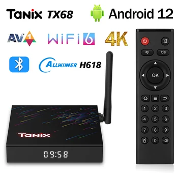 Tanix TX68 TV Box Android12 Allwinner H618 2 GB/4 GB оперативна ПАМЕТ от 16 GB, 32 GB/64 GB БТ AVI 3D 2,4 G 5G Wifi 4K HDR мултимедиен плейър Телеприставка