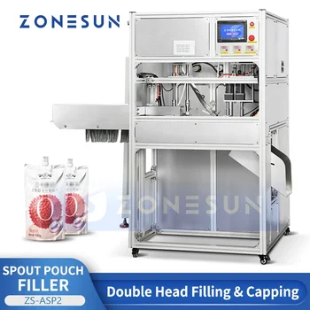 Автоматична Машина за пълнене и затваряне на торбички с Висока Чучур ZONESUN, Магнитен Помпа за пълнене на пакети Doypack Bag Packing ZS-ASP2