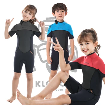 Бански костюм от неопрен с дебелина 2,5 мм за момчета, неопрен Surf Shorty за деца, детски костюм за гмуркане за момичета, детски бански костюми за гмуркане, запазване на топлината