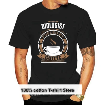 Биолог, подправена с кафе, забавна тениска с изображение на биологията, висококачествена тениска
