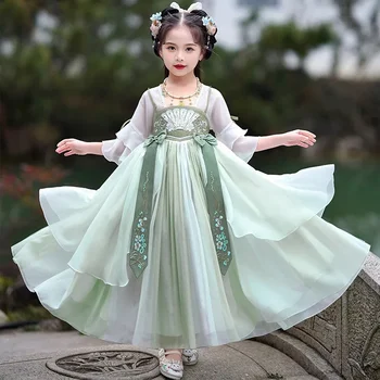 Винтажное китайското традиционната рокля Hanfu за момичета, детски костюми за изпълнения на Сладки Момиче рокля Фея, костюм на принцеса Тан, детски cosplay