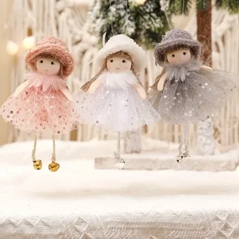 Горещи Празнични подаръци Коледно Дърво Окачване от мъниста Газово рокля Окачване за момиче-Ангел Детска сладка кукла