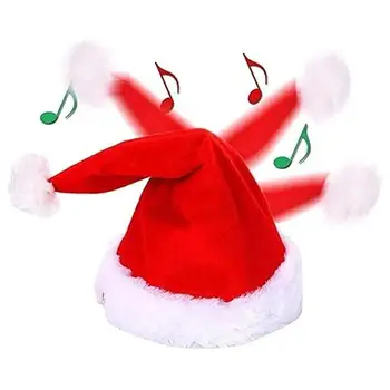 Електрическа Коледна шапка на Дядо Коледа, това е смешно трясущаяся, танцьорка, поющая, Шапка на Дядо Коледа, Коледен реквизит за партита, новогодишни събирания.