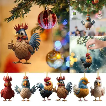 Забавен Петел Висящи Украшения Селскостопански Животни Деня На Благодарността Украсата На Коледно Парти Коледно Дърво Пиле Окачване Детски Спомени