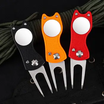 Инструмент за ремонт на вилици за голф от неръждаема стомана, едно парче дизайн, универсален аксесоар за тренировка на играчите на голф, инструмент за отвеждане на