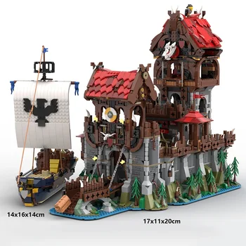 Класически Ретро Замък Кула Волчьей Рояци Средновековен Кораб Строителни Блокове Набор от Градивни Блокове Играчки за Деца Подаръци