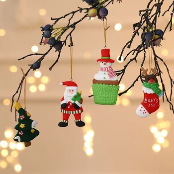 Коледно Дърво Окачване от полимерна глина Коледен Подарък на Дядо Коледа Цветна Подвесное Украса на Хладилник