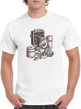 Мъжка тениска с винтажным дизайн на камерата -SmartPrintsInk с дълъг ръкав