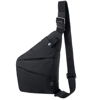 Нагрудная чанта от найлон с военна превръзка черна регулируема мини-преносима чанта през рамо, многофункционална бойна нагрудная чанта през рамо.