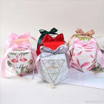 Нова креативна сватбена парти, Мраморна кутия шоколадови бонбони, Подарък пакет за душата на детето, Опаковане на хартиени кутии, Сватбени сувенири, Шоколадова подарък кутия
