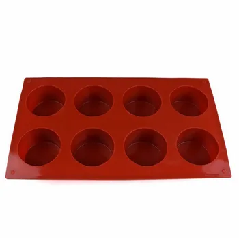Нова силиконова форма за печене с 8 дупки, 3D кръгла форма-обхват, форма за шоколадова торта, форми за печене маффинов със собствените си ръце, кухненски инструменти