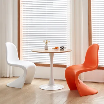 Новият скандинавски прост стол за дома, окото, червени вложки, модерна маса за хранене, стол дизайнерският стол, който може да добавяте, творчески стол за почивка, нокти