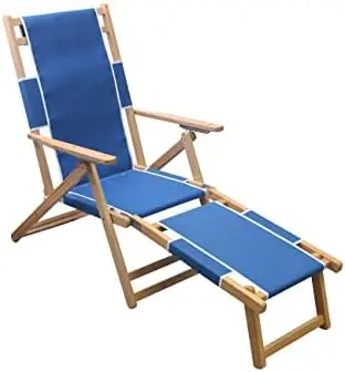 Обновен рамка от масивно дърво Син цвят, сгъваема плажен шезлонг, походный стол, стол за пикник на открито, Стол за риболов, спускащите чай
