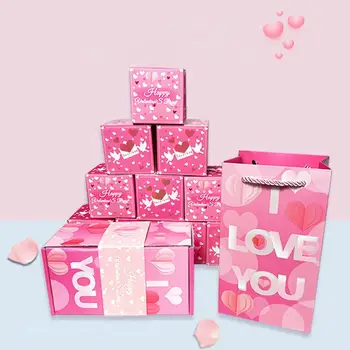 Прасенце с изненада за Свети Валентин, темата за любовта, Подаръчни кутии с изненада, Розово паричен кутия за рожден Ден, декор за парти в чест на Деня на Свети Валентин