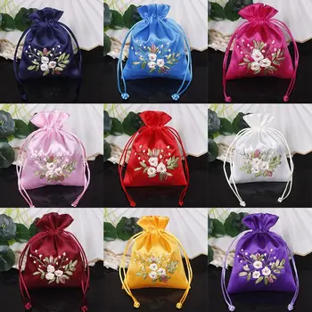 Пыленепроницаемая чанта с цветна бродерия върху съвсем малък, ръчно изработени в китайски стил, за опаковане на Подаръци, Празнични аксесоари, Малки чанти за съхранение