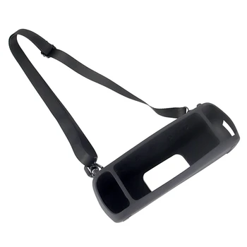 Силиконов калъф, съвместим с високоговорител Anker Soundcore Motion +, който е съвместим с Bluetooth, чанта за носене с каишка-карабинер, аксесоари