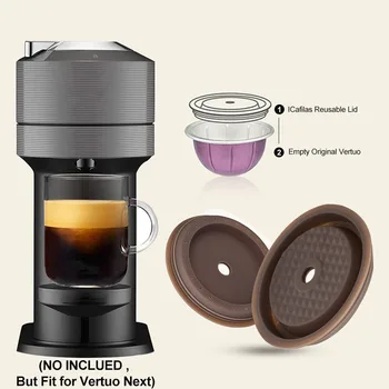 Силиконовата капачка от хранителен материал за оригиналната Кафе капсули Vertuo Обем 40 ml, 150 ml, 230 мл, Подходящи за Vertuo Next