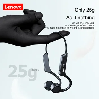 Слушалки Lenovo X4 с костна проводимост Bluetooth Sport Running Водоустойчивост IPX5 Безжични Слушалки В режим на готовност Слушалки с микрофон